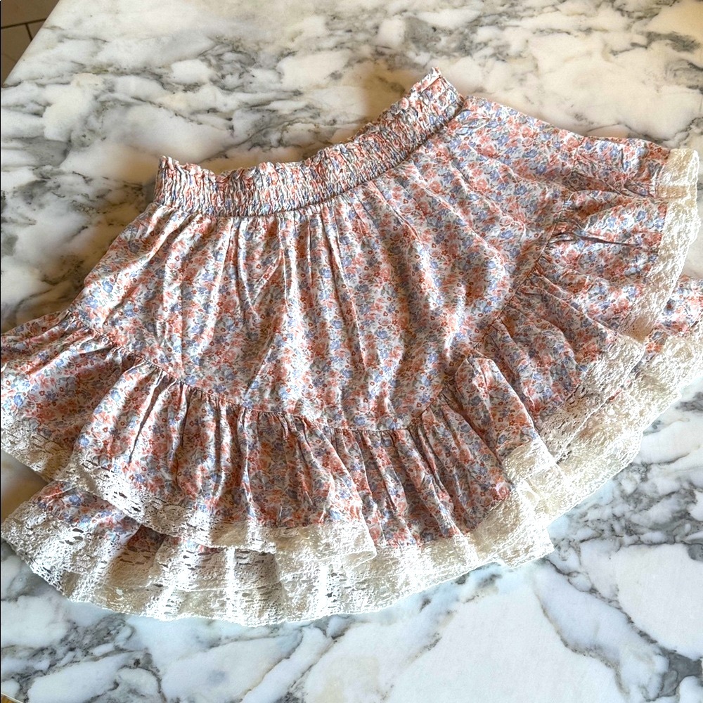 Aeropostale Layered Floral Lace Trim Mini Skirt size Small - Picture 11 of 12